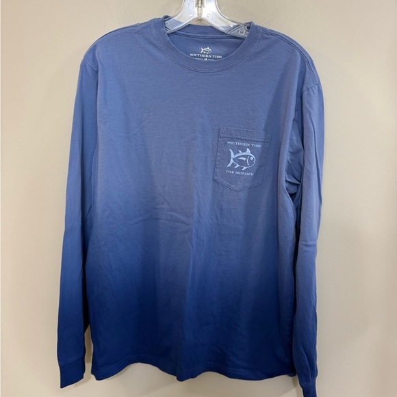 Women's Ombre Blue Original Southern Tide Long Sleeve Skipjack T-shirt. Size M - Picture 1 of 4